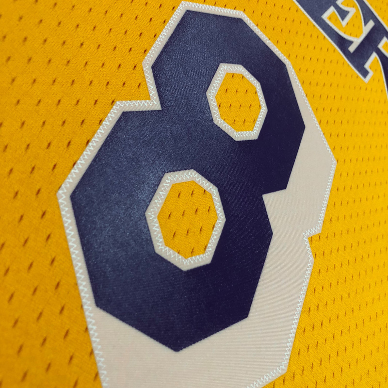 1997 LAKERS BRYANT #8 Yellow Retro Top Quality ...