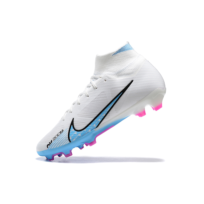 Air Zoom Mercurial Superfly IX Elite FG High Soccer Shoes-White/Blue-1881231