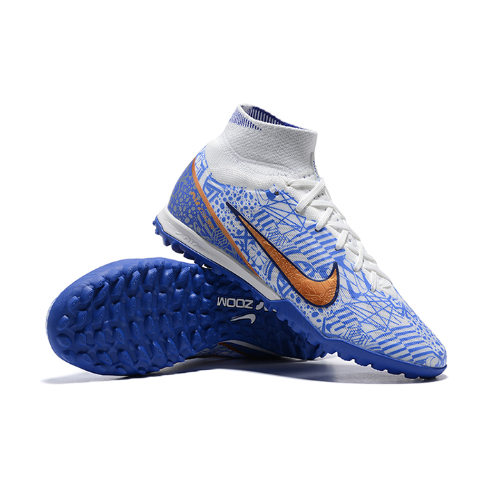 Superfly 8 Academy TF High Soccer Shoes-White/Blue-7464904