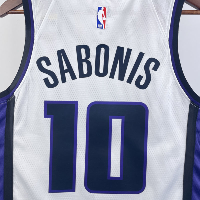 23-24 Kings SABONIS #10 White Top Quality Hot P...