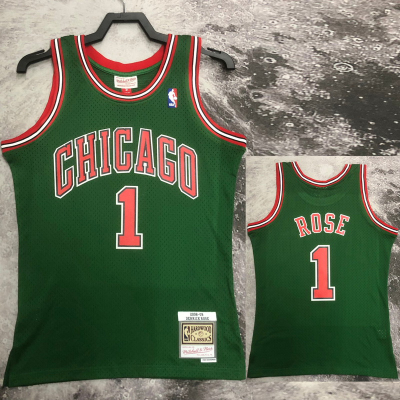 2008-09 BULLS ROSE #1 Green Retro Top Quality H...