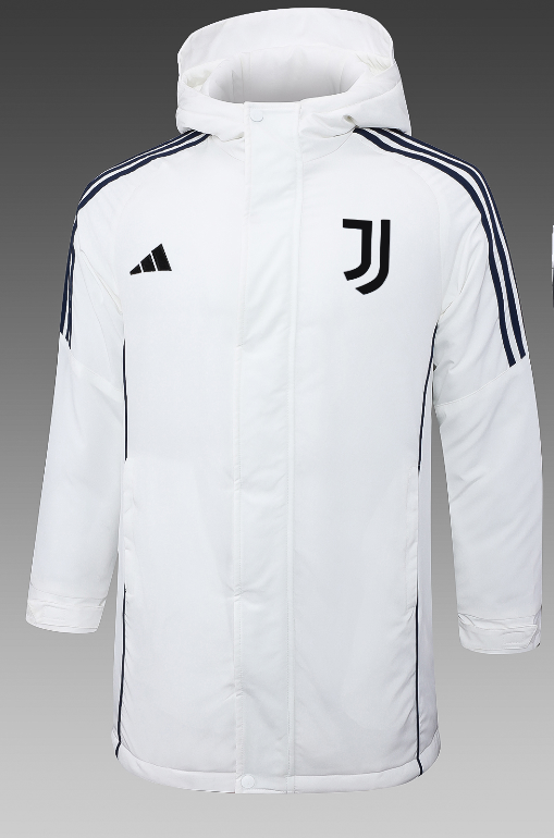 24-25 JUV White Hooded Windbreaker Fabric Cotton Coat #G225