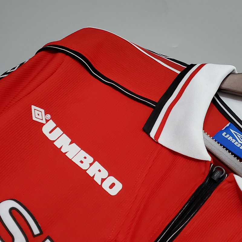 1998-1999 Man Utd Home Long Sleeve Retro Soccer...