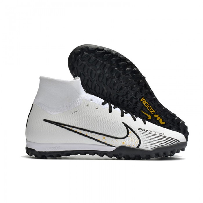 Air Zoom Mercurial Vapor- XV Academy TF High Soccer Shoes-White/Black-6519352