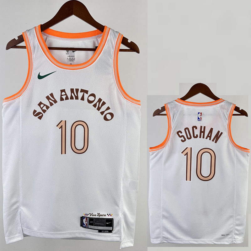 23-24 SA Spurs SOCHAN #10 White City Edition To...
