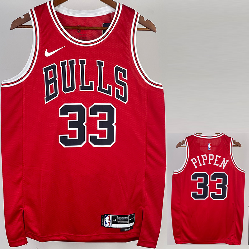 22-23 BULLS PIPPEN #33 Red Top Quality Hot Pres...