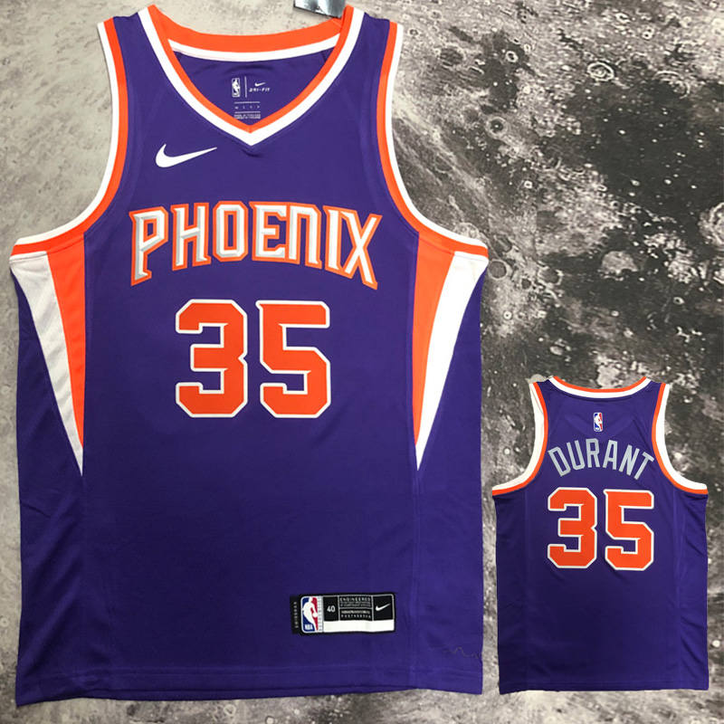 SUNS DURANT #35 Purple Top Quality Hot Pressing...