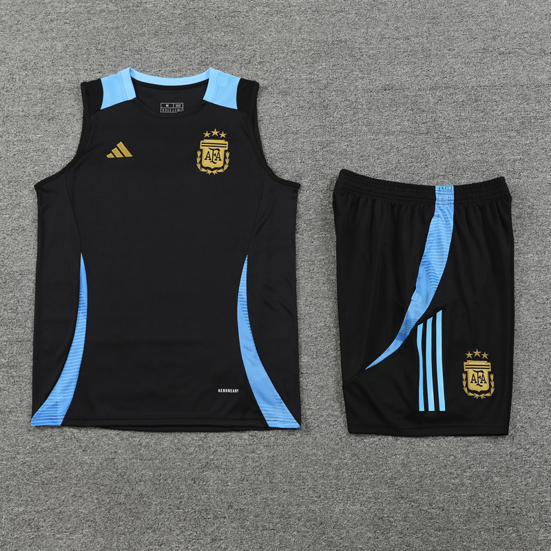 24-25 Argentina Black Tank top and shorts suit
