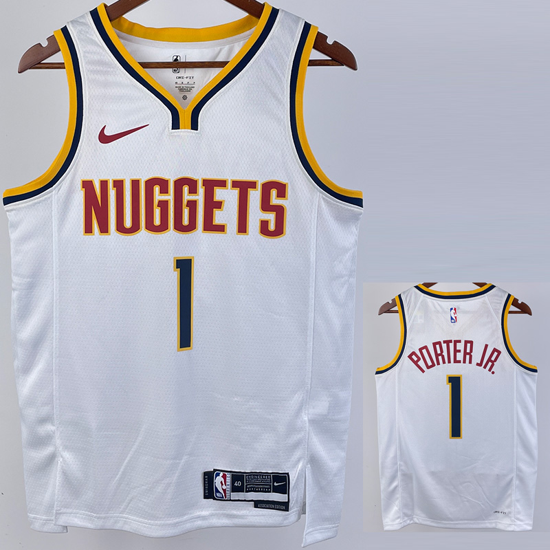 22-23 Nuggets PORTER JR. #1 White Top Quality H...