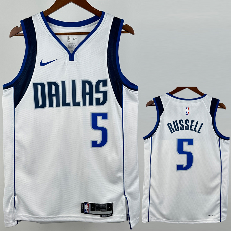 22-23 Dallas Mavericks RUSSELL #5 White Top Quality Hot Pressing NBA Jersey(V领)