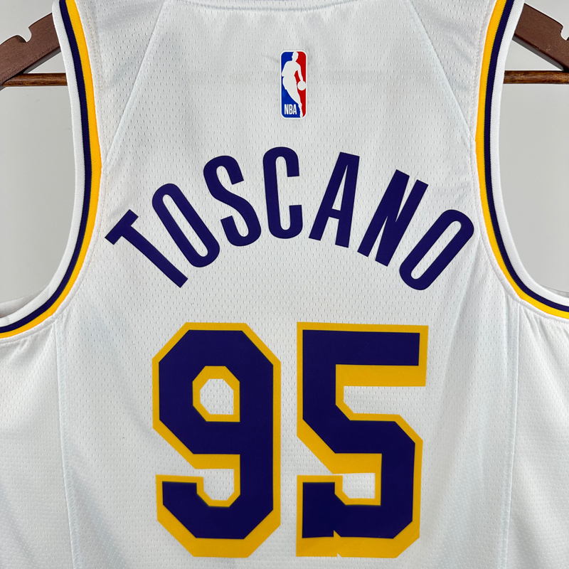 22-23 LAKERS TOSCANO #95 White Top Quality Hot Pressing NBA Jersey(圆领)