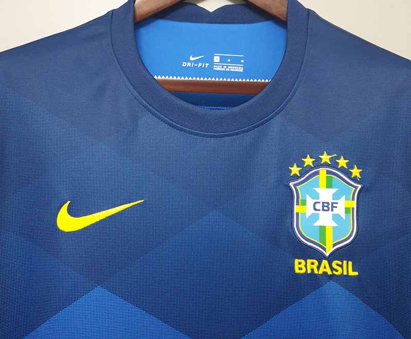 20-21 Brazil Away 1:1 Blue Fans Soccer Jersey