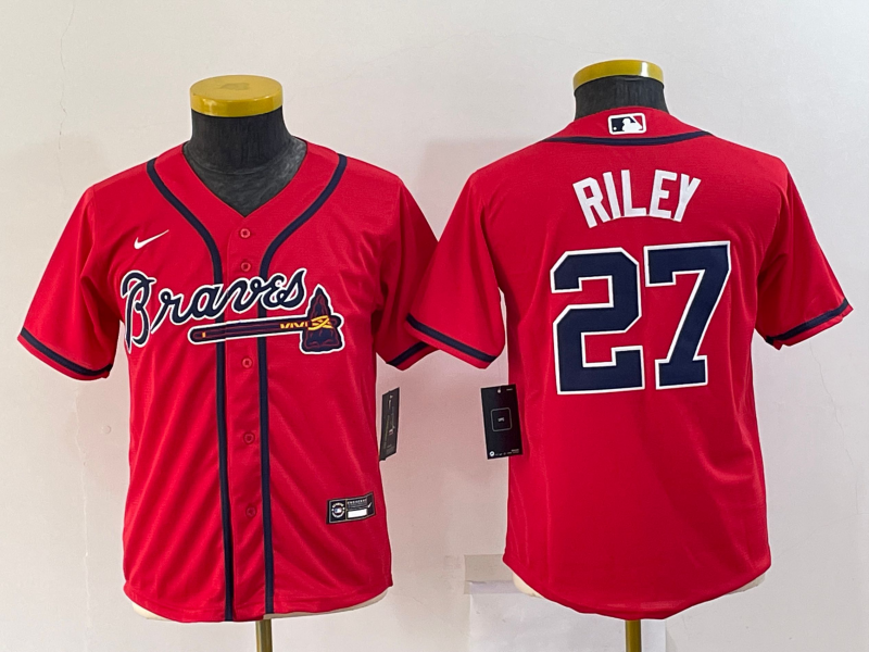 2022 Men's Atlanta Braves RILEY 27 red MLB Jersey