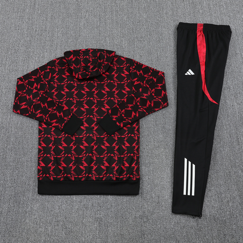 24-25 Man Utd Red Black Hoodie Tracksuit (卫衣套装)