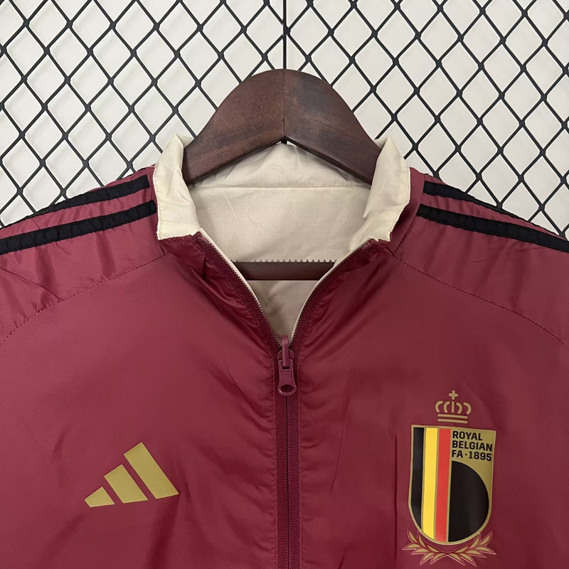 24-25 Belgium Red & Khaki Double Sided Windbreaker (双面风衣)