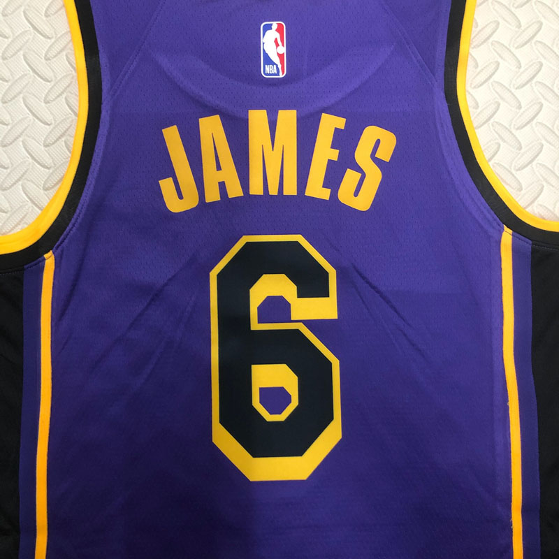 22-23 LAKERS JAMES #6 Purple Top Quality Hot Pr...