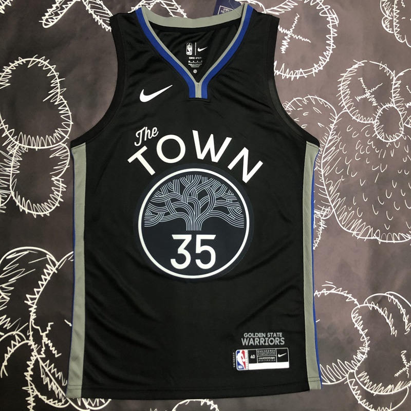 2020 Warriors DURANT #35 Black Grey Top Quality...