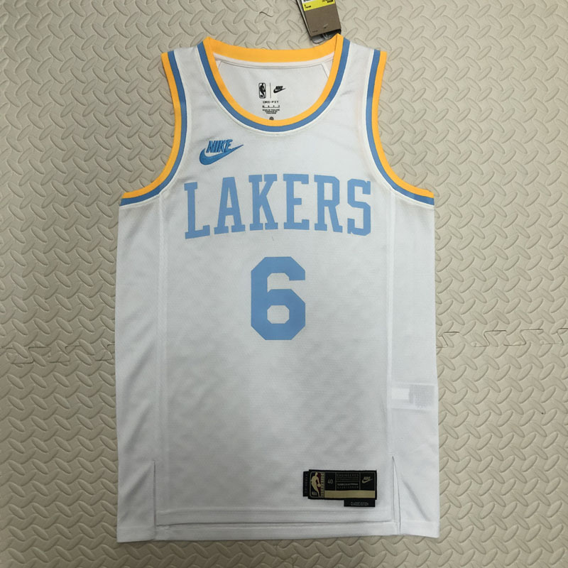 22-23 LAKERS JAMES #6 White Top Quality Hot Pre...