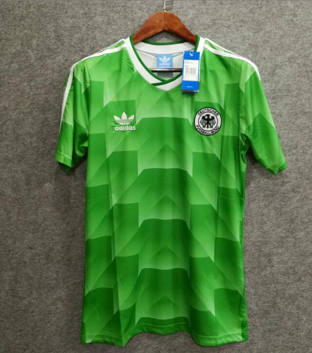 1990 Germany Away Green Retro Soccer Jersey