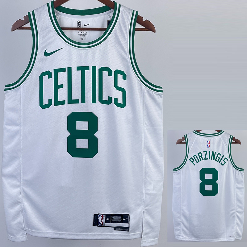 22-23 CELTICS PORZINGIS #8 White Top Quality Ho...