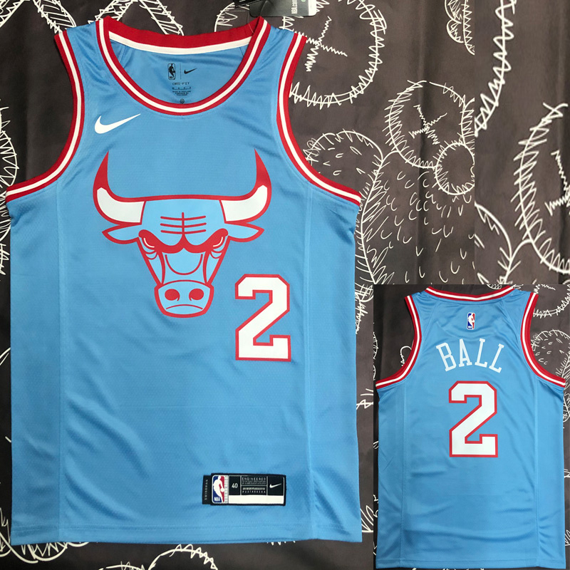 BULLS BALL #2 Blue Top Quality Hot Pressing NBA...