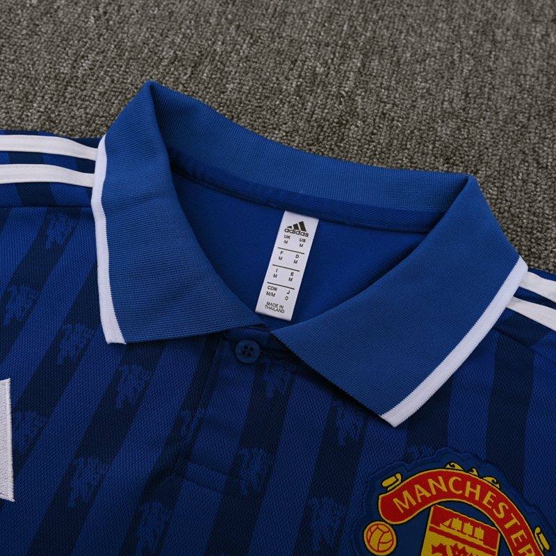 25-26 Man Utd Blue Polo Short Sleeve