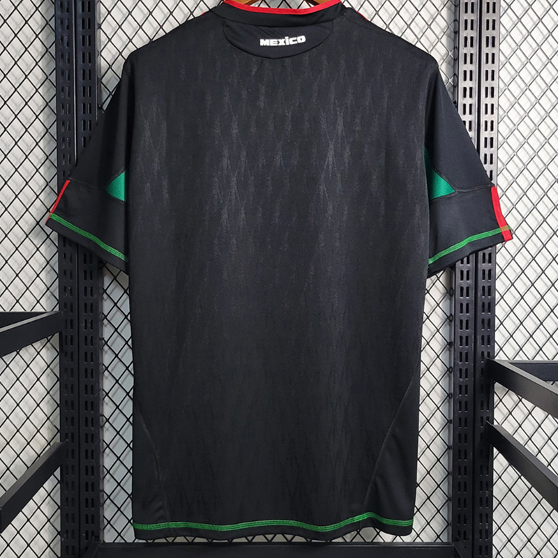 2010 Mexico Black Retro Soccer Jersey