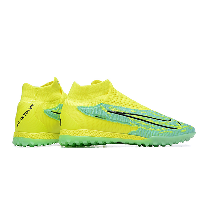 Phantom GX Elite DF Link TF High Soccer Shoes-Green/Yellow-726466
