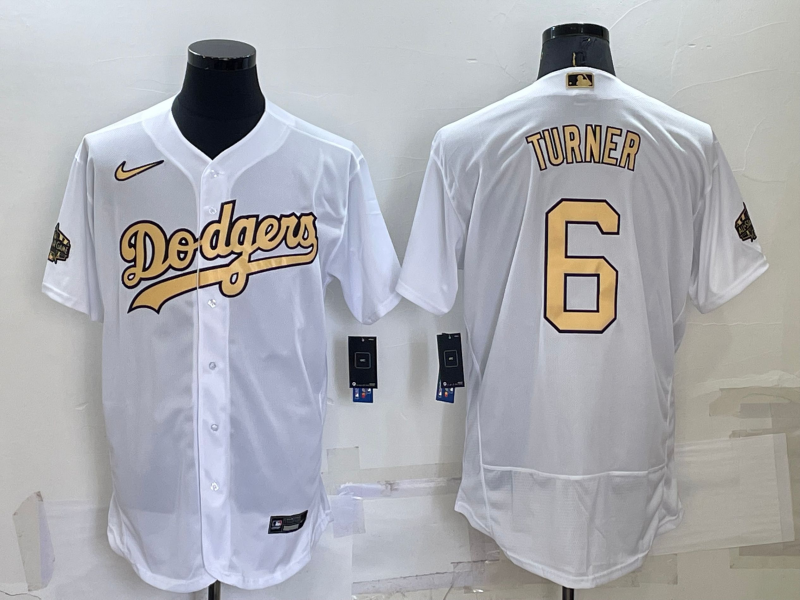 2022 Men's Los Angeles Dodgers TURNER 6 white MLB Jersey
