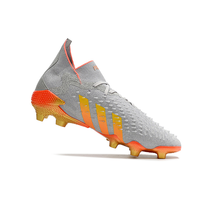 PREDATOR FREAK + FG High Soccer Shoes-Gray/Orange-3861034