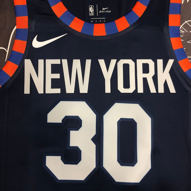 KNICKS RANDLE #30 Black Top Quality Hot Pressin...