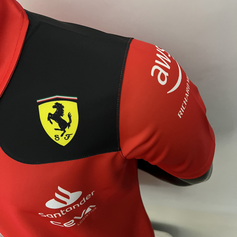 2023 F1 Ferrari Polo Red Racing Suit(有领)