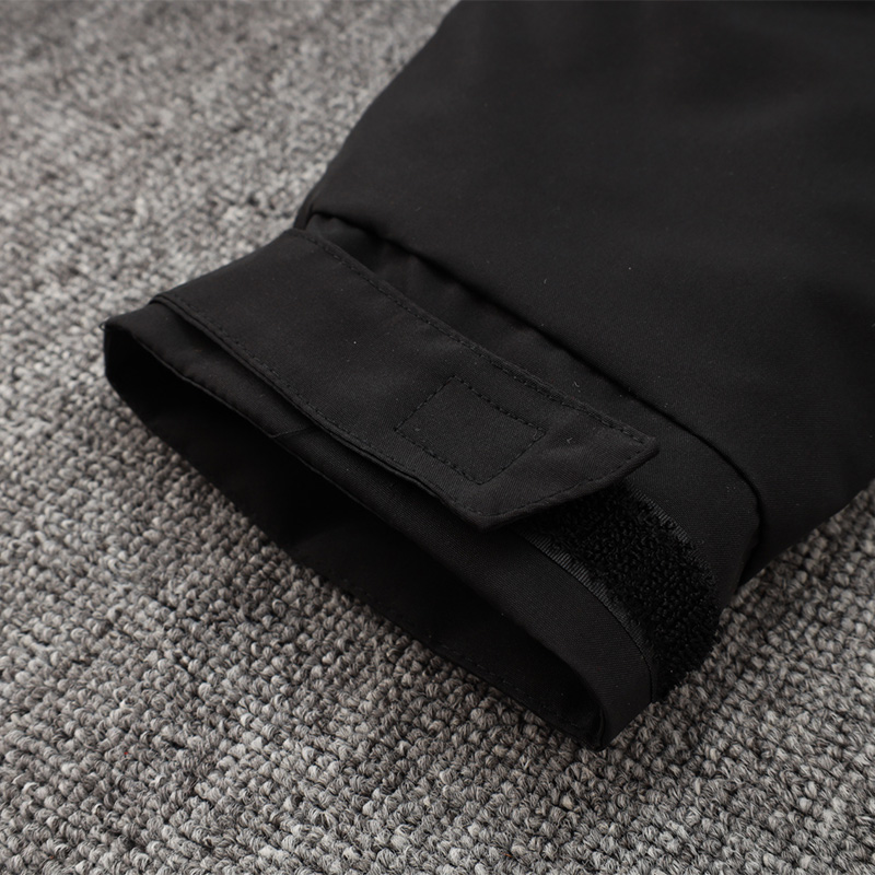 24-25 Germany Black Hooded Windbreaker Fabric Cotton Coat #G201