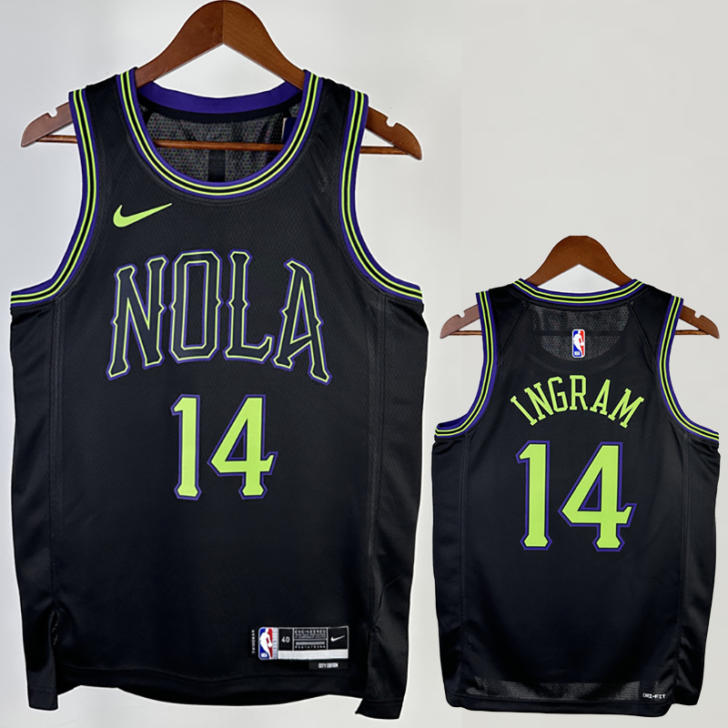 23-24 Pelicans INGRAM #14 Black City Edition To...