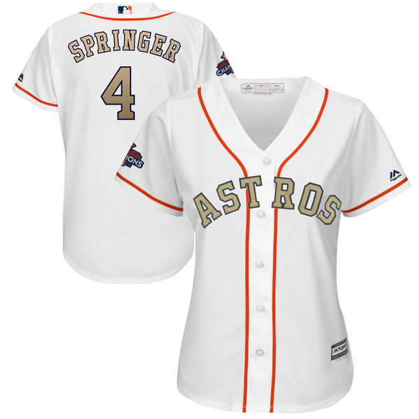 Houston Astros Women's baseball jersey SPRINGER 4