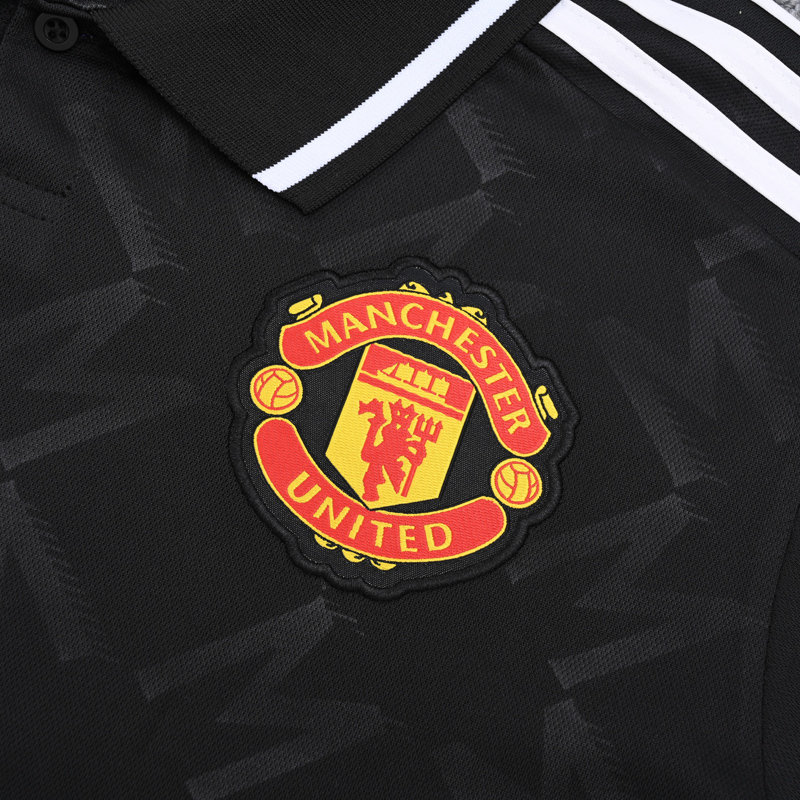 25-26 Man Utd Black Polo Short Sleeve