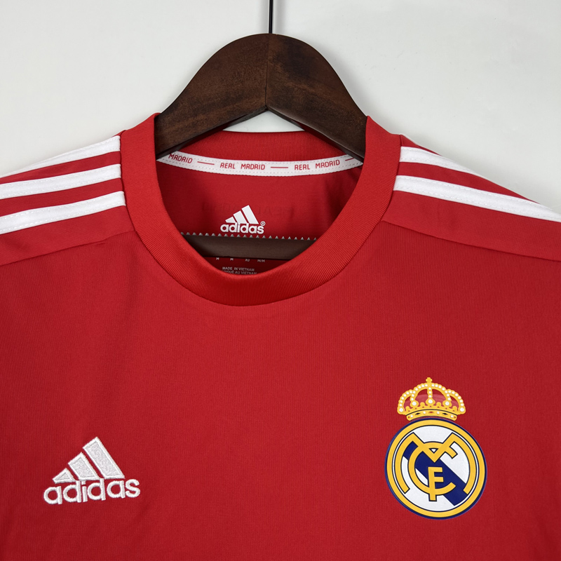 2011-2012 RMA Away Red Long Sleeve Retro Soccer...