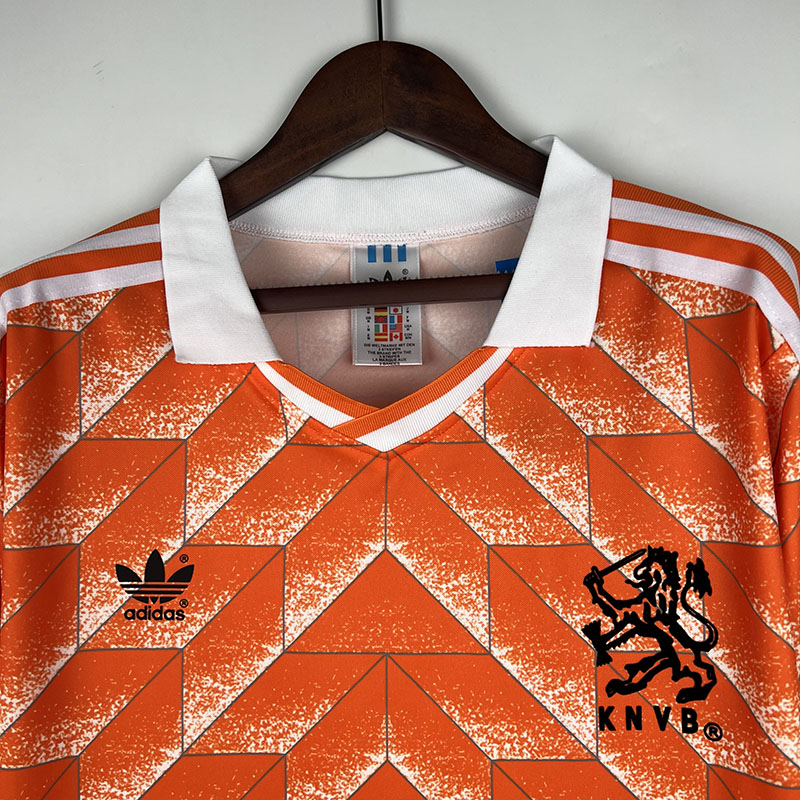 1988 Netherlands Home Long Sleeve Retro Soccer ...