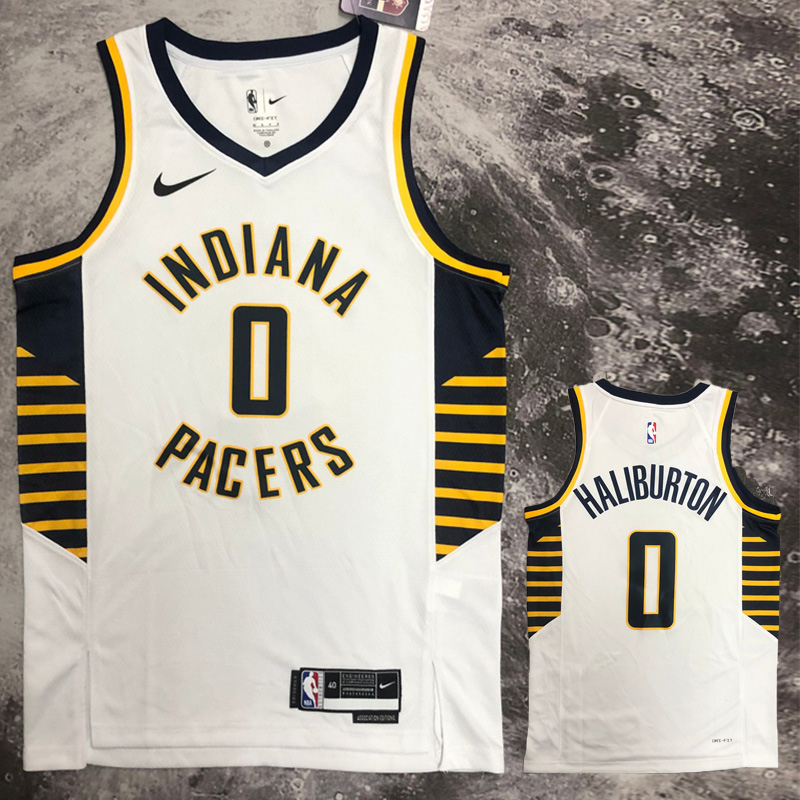 22-23 Indiana Pacers HALIBURTON #0 White Home T...