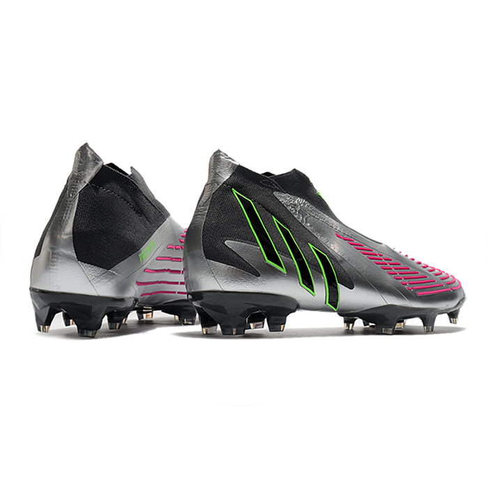 Predator Edge+ FG Soccer Shoes-Silver/Black-2316731