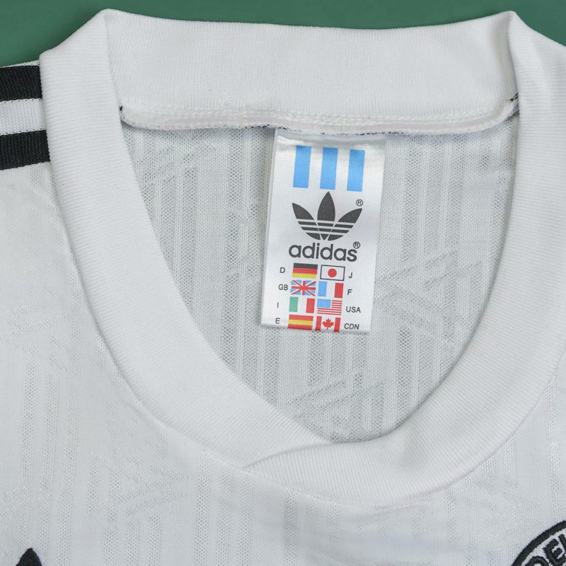 1990 Germany Home White Retro Long Sleeve Soccer Jersey