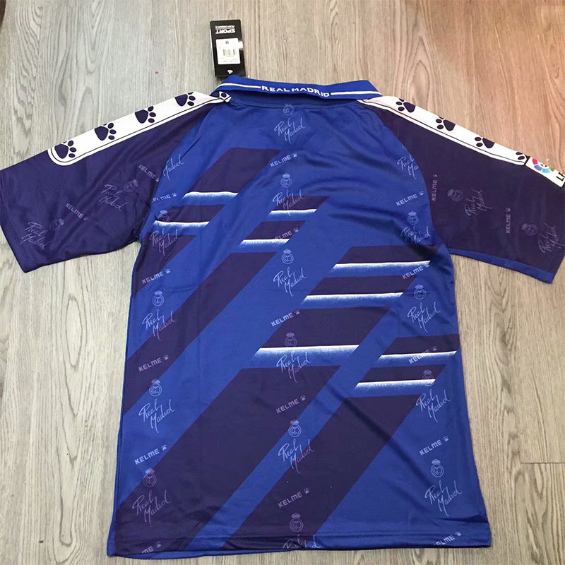 1994-1996 RMA Away Purple Blue Retro Soccer Jersey