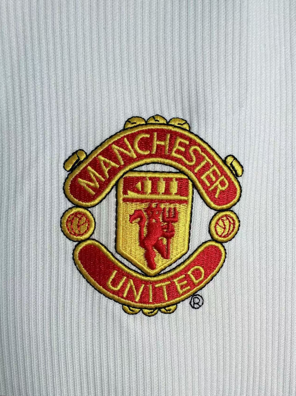 1998 Man Utd White Long Sleeve Retro Soccer Jersey (长袖)