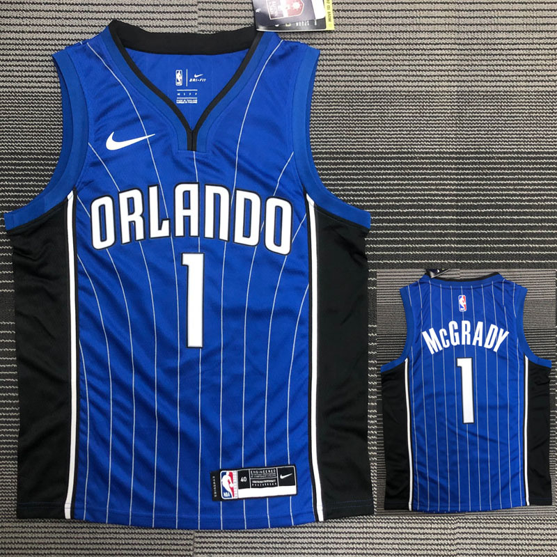 MAGIC McGRADY # 1 Blue Top Quality Hot Pressing...