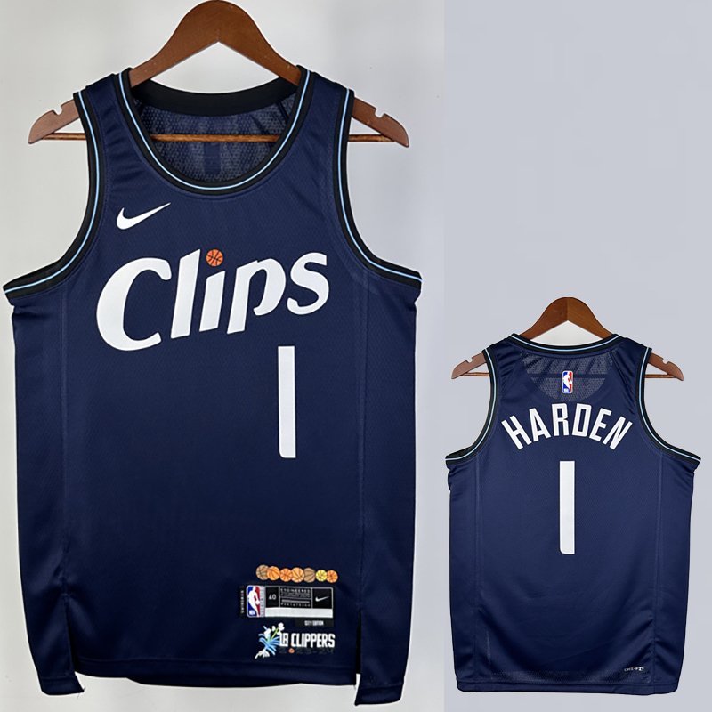 23-24 CLIPPERS HARDEN #1 Dark blue City Edition...