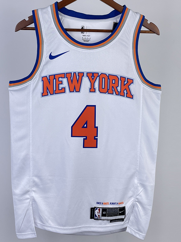 22-23 KNICKS ROSE #4 White Top Quality Hot Pres...