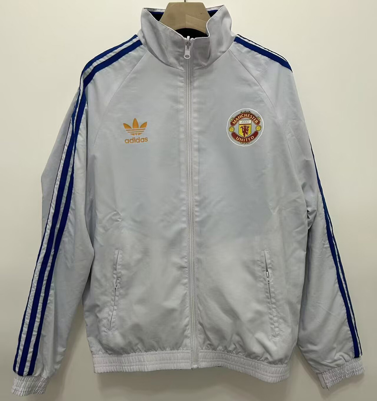 24-25 Man Utd Blue & White Retro Double Sided Windbreaker (双面风衣)