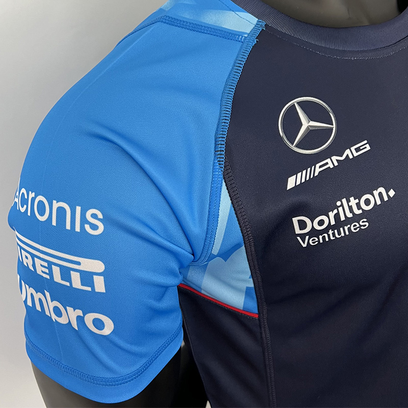 2023 F1 Formula One Mercedes Blue Racing Suit(圆领)