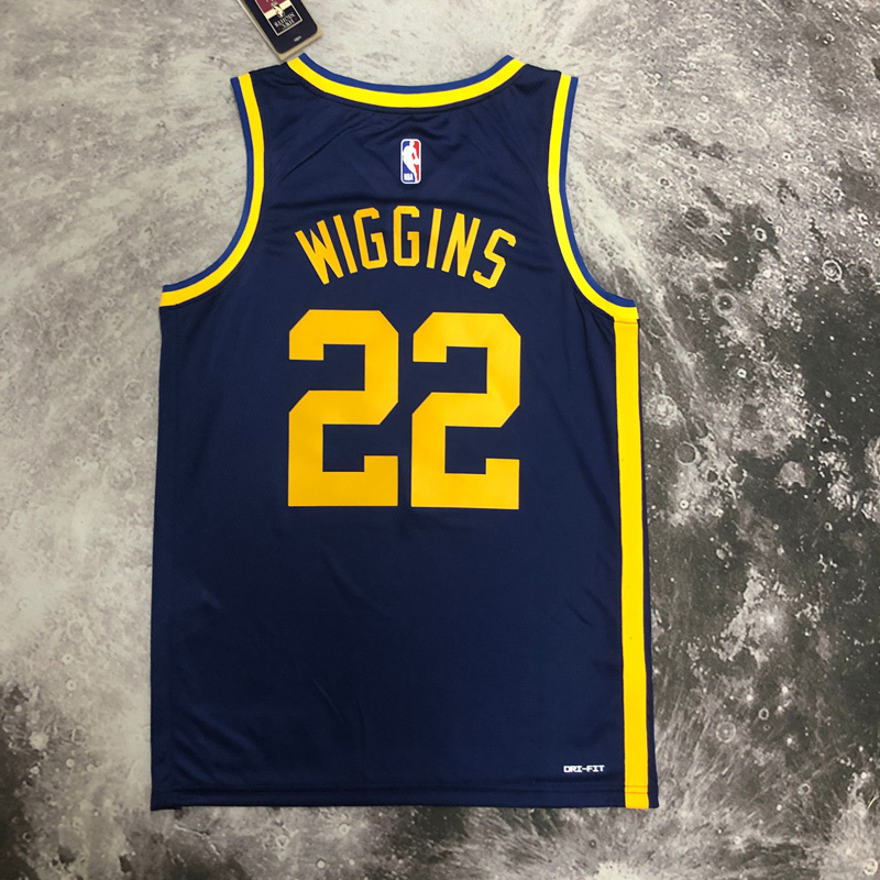 22-23 WARRIORS WIGGINS #22 Dark blue Top Qualit...