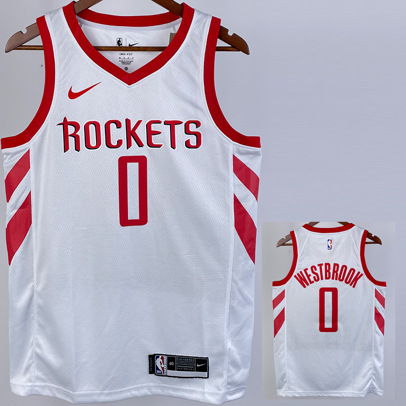 2018-19 ROCKETS WESTBROOK #0 White Home Top Qua...